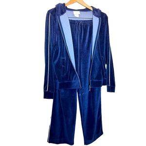 Jansport Vintage Size Medium Blue Velour Lounge Streetwear Tracksuit Unisex Men